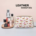 thumbnail image 4 of Dachshund Dog Puppy Love Flower Makeup Bag, Large Capacity Travel Cosmetic Bag for Women Girls- Travel Toiletry Bag Leather Portable Waterproof Makeup Case Organizer with Handle, 4 of 4