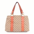 thumbnail image 5 of Pre-Owned Gucci Beige/Brown Medium Bamboo Bar Tote Shoulder Bag Monogrammed Canvas, 5 of 10