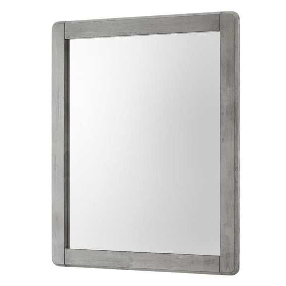 Frame Wall Mirror, Wood, Grey Gray, Modern Contemporary Urban Design, Bedroom Master Guest Suite Living Room