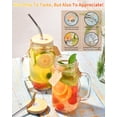 thumbnail image 4 of 24 oz Mason Jar with Bamboo Lids 8-Piece Drinking Set with Handles and Straws, 4 of 7