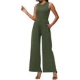 thumbnail image 3 of Vine Women Jumpsuits One Piece Jumpsuits for Women Dressy Casual Outfits Sleeveless Mock Neck Wide Leg Jumpsuits With Pockets S-2XL, 3 of 7