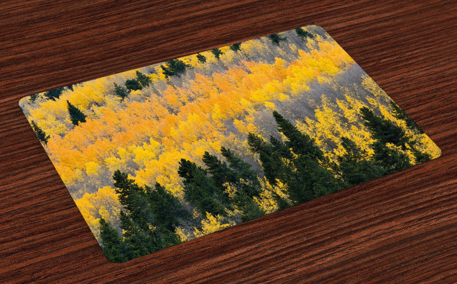 Fall Placemats Set of 4 Colorful Aspen Forest in Colorado Rocky