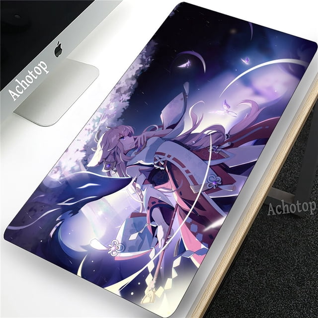 Alfombrilla de ratón grande para Gaming Genshin Impact, alfombrilla de ratón grande para PC, ordenador, alfombrilla de ratón XL, alfombrilla de superficie para teclado y Escritorio qiuyongming unisex