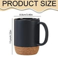 thumbnail image 3 of Coffee Mugs Mug Large Ceramic Coffee Mug With Cork Bottom And Spill Proof Lid For Mom Dad Big Mug For Latte Tea Couples Gifts, Black, 3 of 9