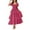 Pinky, variant on Tiered Ruffle Midi Dress Women Smocked Short Sleeve Summer Dress Wedding Guest Evening Party Beach Sundress