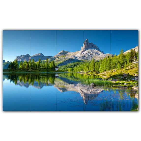 Picture-Tiles.com: Lakes Ceramic Tile Wall Mural WAL500803-53L. 40"W x 24"H using (15) 8" x 8" Ceramic Tiles-Satin Finish