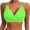 Green, variant on Women's Double Strap Twist Front Bikini Top Solid Black V-Neck Swim Bra for Beach Pool Party Dance Performance,S