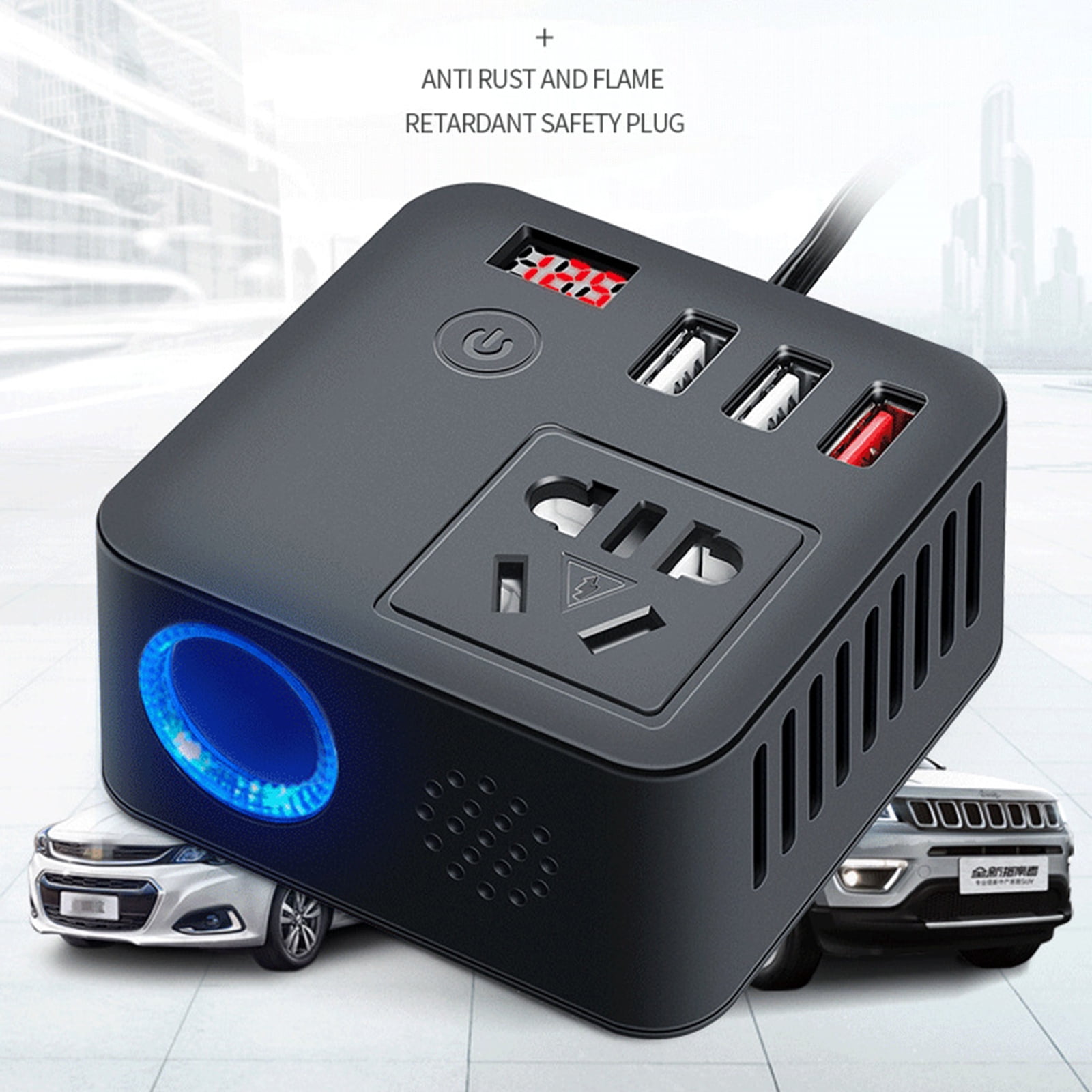 FAMKIT 150W Car Power Inverter, 12V DC to 110V AC Converter with QC3.0