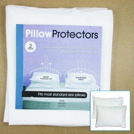 Set Of 2 Pillow Protector Cover Standard Size Pillowcase Soft Fabric Bedding (Best Fabric For Pillow Cases)