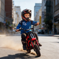 thumbnail image 2 of Kids Electric Dirt Bike with LED Safety Lights, 15 MPH Max, 3-Speed Parent Control, 24V Motorcycle, Durable 250W Gear-Safe Motor, Red, 2 of 8