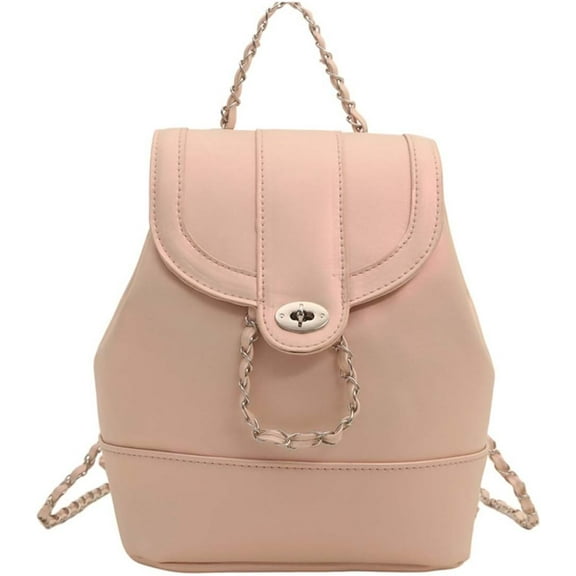 HLSOHJP Mini Backpack for Women - Stylish Chain Strap, Ladies Faux Leather Backpack, Ideal for Travel and Everyday Use! (beige)