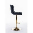 thumbnail image 6 of Set of 2 Bar Stools,with Chrome Footrest and Base Swivel Height Adjustable Mechanical Lifting Velvet + Golden Leg Simple Bar Stoo, Black, 6 of 9