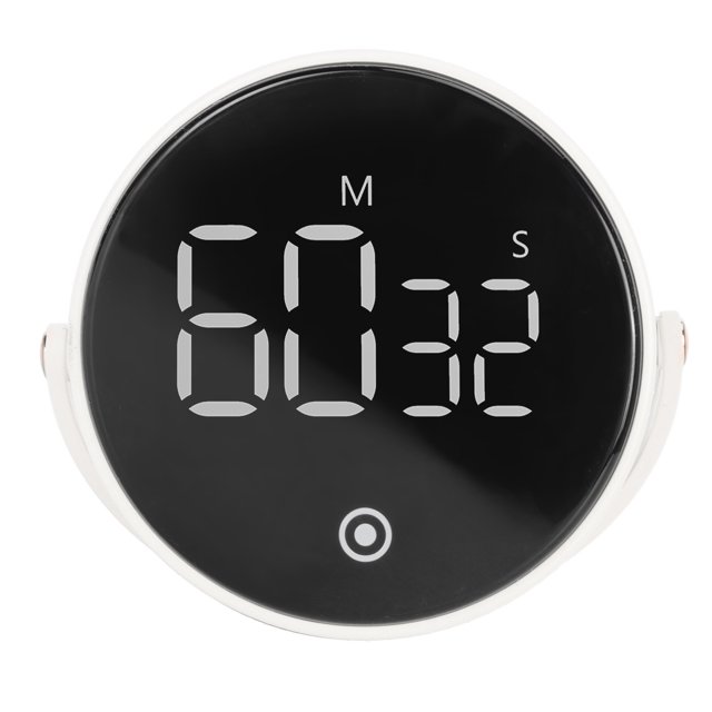 Temporizador digital LED de 3 pulgadas Giratorio Magnético Bajo ruido Carcasa de ABS Botones de silicona Temporizador de cocina Blanco