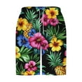 thumbnail image 5 of Mens Shorts Hawaiian Floral Print Elastic Waist Pockets Casual Beach Drawstring Shorts Multicolor XXXXXL, 5 of 5