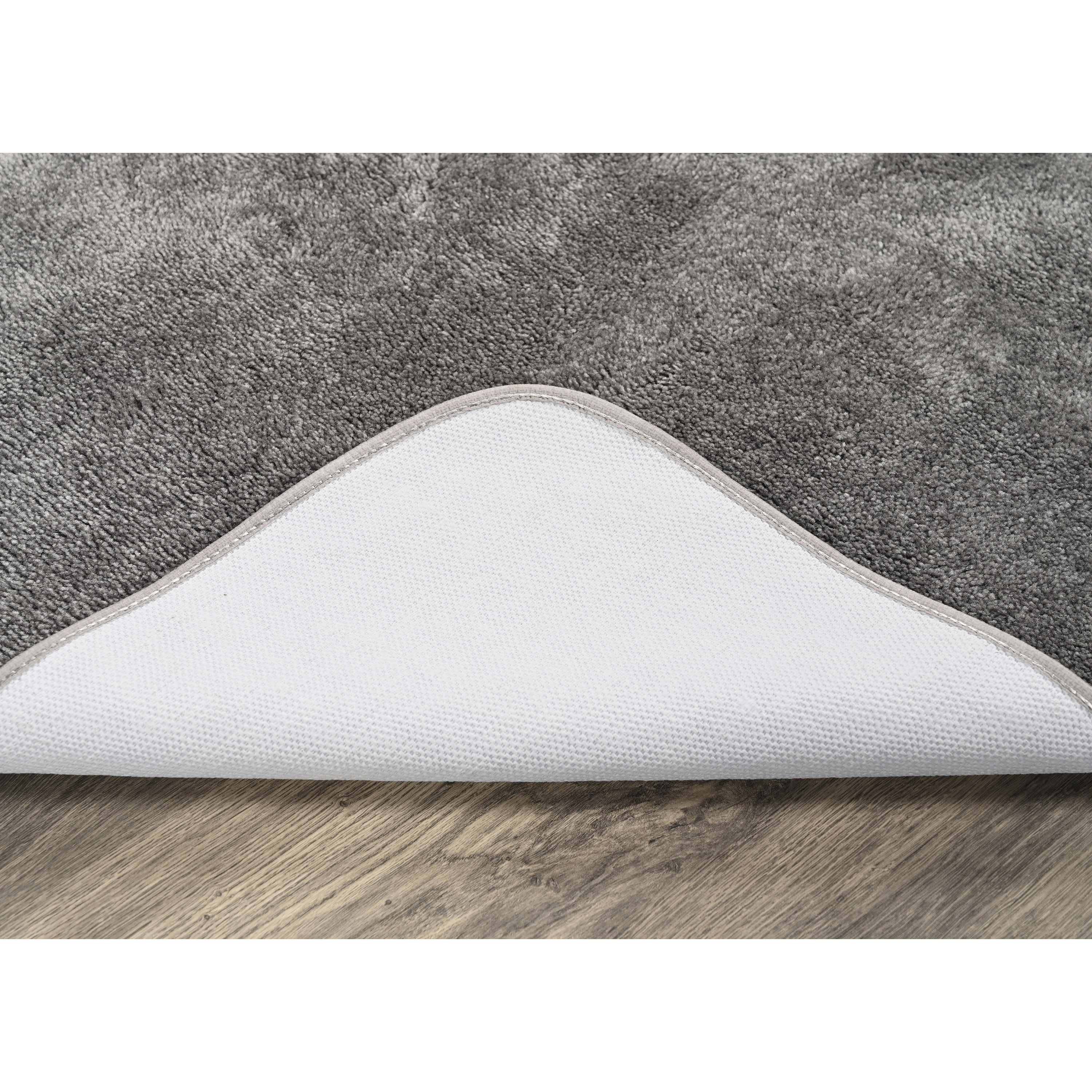 Garland Rug Traditional Washable Bath Rug Set, 2 Piece Set (17"x24" Bath Rug, & 21"x34" Bath Rug) Medium Gray