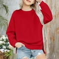thumbnail image 5 of Kids Girl Sweatshirts Long Sleeve Kids Red Sweatshirt Oversized Crewneck Sweatshirts Warm Fall Winter Clothes Cute Sweatshirts for Girls 5 Years, 5 of 5