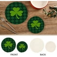 thumbnail image 4 of GZHJMY Vintage Shamrock Clover Leaves Green Plaid Trivet Pot Holder, Round Woven Potholders Set 2PCS-Braided - Coasters - Table Mats 133 for Kitchen Pans Bowl Teapot, 4 of 7