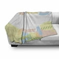 thumbnail image 3 of Cartoon Soft Flannel Fleece Throw Blanket, Random Strokes Brushes in Circular and Band Shapes Dashes with Pastel Tones, Cozy Plush for Indoor and Outdoor Use, 60" x 80", Multicolor, by Ambesonne, 3 of 6