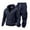 Navy@GC@, variant on CONZONE Mens Sweatsuit 2 Peice Set Casual Track Suit for Men Solid Color Long Sleeve Zip Hoodies Sweatpants Cozy Fall Winter Athletic Jogging Outfits