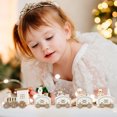 thumbnail image 3 of Homoyoyo 1 Set Wooden Train Toy 9.3X1.8X1 In Home Decoration Christmas Desktop Decor For Family, 3 of 7