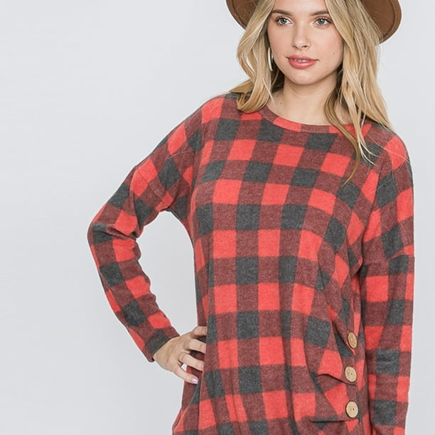 buffalo plaid sweater womens