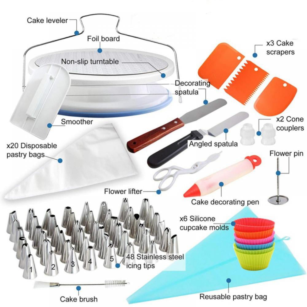 Piping Bag and Tips Cake Decorating Supplies Kit Baking Supplies Cupcake  Icing Tips with Pastry Bag for Baking Decorating Cake - Walmart.com
