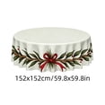 thumbnail image 3 of Tyidzon Christmas Round Tablecloth 60 inch Garland Bow Print Tablecloth, Waterproof Holiday Cover for Dinner Party, Xmas Home Kitchen Table Decor, 3 of 6
