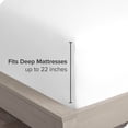 thumbnail image 5 of Bare Home  Ultra-Soft Microfiber 22 Inch Extra Deep Pocket Fitted Sheet White Twin XL, 5 of 5