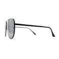 thumbnail image 3 of Mens 90s Rimless Officer Style Mirrored Lens Air Force Sunglasses Black Silver Mirror, 3 of 4