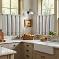 thumbnail image 4 of Cortina de Cocina Jinchan con Capa, 61x61 cm, Lino a Rayas en Taupe Gris, 4 of 9
