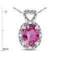 thumbnail image 2 of Star K � Oval 8x6mm Created Pink Sapphire Vintage Antique Look Heart Pendant Necklace, 2 of 9