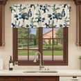 thumbnail image 6 of Blueberry Spring Leaves Curtain Valances for Windows, Kitchen Valance Window Treatments Panel 2 Pack, Beige Botanical Branches Rod Pocket Short Curtains for Bathroom Bedroom 60 x 18 Inch, 6 of 8