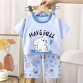 thumbnail image 2 of Zshosam Boys Summer Pajamas Boys Pajamas Summer 2-Piece Cool Short Sleeve & Shots Pjs Kid Sleepwear Size 7T 8T,(Sky Blue 7-8 Years), 2 of 5