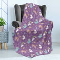 thumbnail image 4 of Magic Soft Flannel Fleece Throw Blanket, Unicorn and Rainbow Diamond Wand Pattern Nursery Baby Girl Creature Print, Cozy Plush for Indoor and Outdoor Use, 50" x 60", Multicolor, by Ambesonne, 4 of 5