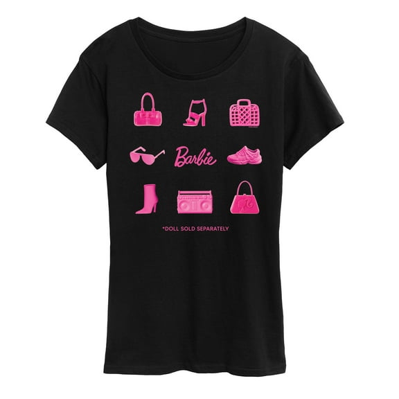 Barbie - Iconic Purse, Shoes, Sunglasses, & Boombox - Doll Sold Separately - Women's Short Sleeve Graphic T-Shirt