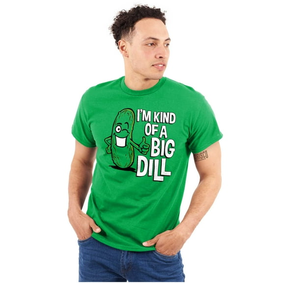 Big Dill Pickle Confidence Humor Plus Size Crewneck Graphic Tee Shirt Brisco Brands 2X