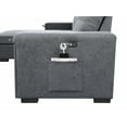 thumbnail image 6 of Fabric Reversible Sleeper Couch Sectional Sofa with Storage Chaise Cup Holder 2 USB Ports and Pockets, L Shape Sofa Corner Sofa with Pull-out Bed, Reversible Storage Chaise for Living Room Bedr, 6 of 9