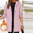 thumbnail image 2 of Jinhomg Soft Shell Jacket for Women Lightweight Comfy Mid Length Full-Zip Puffer Coat Fall Winter Warm Long Sleeve Hooded Jackets with Pockets 90% off Clearance Sale Pink XL, 2 of 5