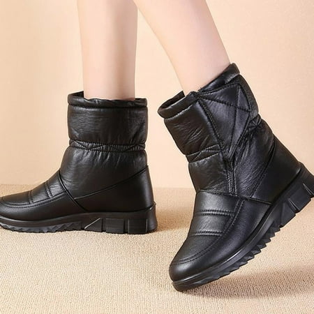 

eczipvz Womens Shoes Women Snow Boots Warm Winter Fashion Casual Boots Shorty Rain Boot (Black 7.50)