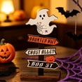 thumbnail image 5 of Halloween Wooden Decor Table Centerpieces Decorations for Home Spooky Halloween Pumpkin Ghost Wooden Sign Wood Blocks Sign Home Decoration Tiered Tray Decor for Kitchen Shelf, 5 of 5