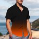 thumbnail image 4 of Blusa y camisa de manga corta con cuello vuelto para hombre, blusa informal de moda con cuello vuelto, blusa estampada de manga corta con botones, blusa de poliéster para hombre, 4 of 6