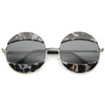 thumbnail image 1 of sunglassLA - Women's High Fashion Eyelid Metal Frame Oversize Round Sunglasses - 58mm, 1 of 4