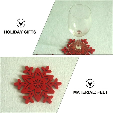 

1 Set 8 Pcs Christmas Coasters Round Felt Nonslip Heat Insulation Cup Mats