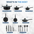 thumbnail image 3 of SereneLife Kitchenware Pots & Pans Basic Kitchen Cookware, Black Non-Stick Coating Inside, Heat Resistant Lacquer (20-Piece Set), One Size, 3 of 7