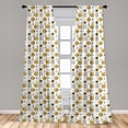 thumbnail image 5 of Abstract Curtains 2 Panels Set, Convex and Concave Shapes Stripes Pattern, Window Drapes for Living Room Bedroom, 56"W X 95"L, White Dark Yellow, by Ambesonne, 5 of 5