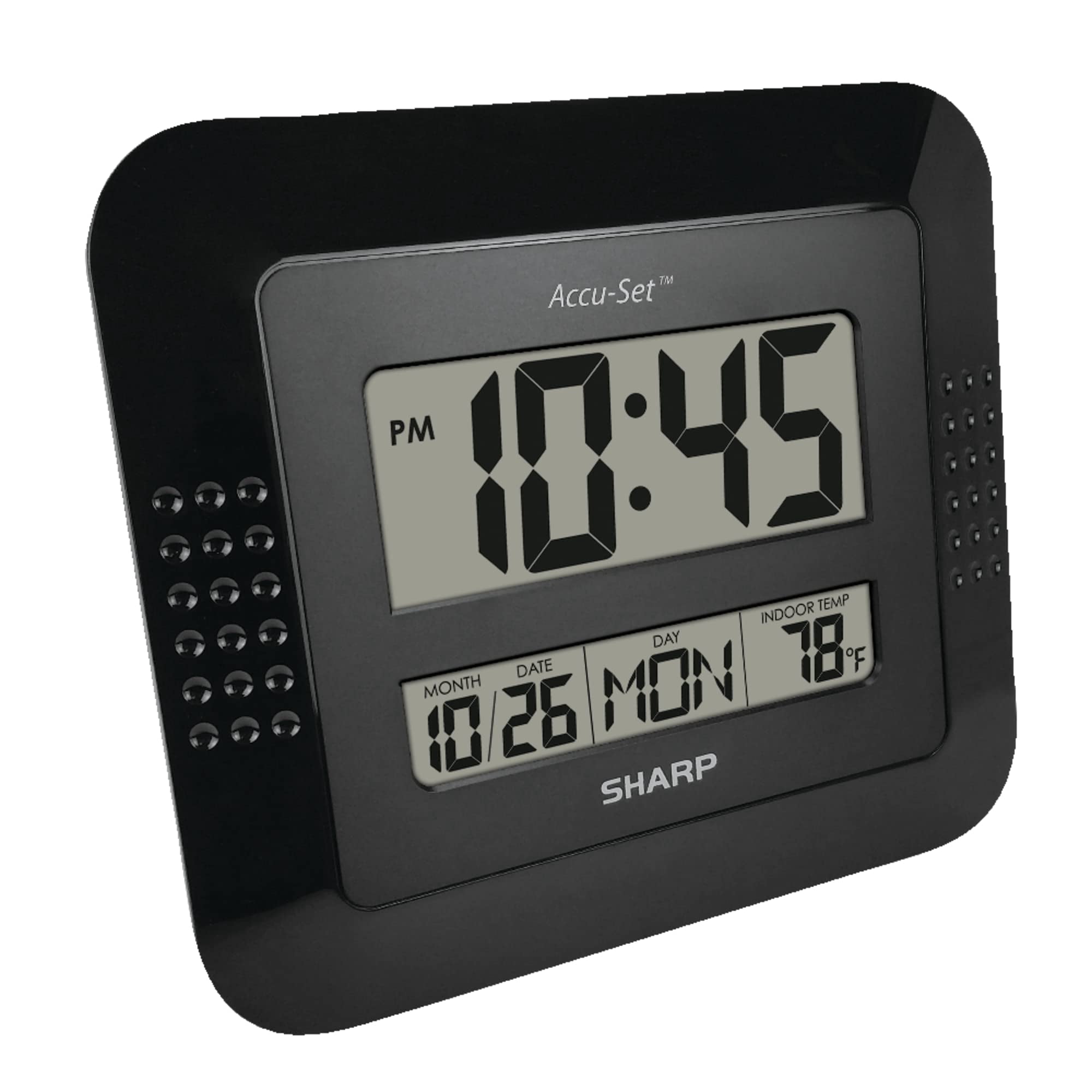 MZ Berger Digital Wall Clock and Calendar, 9in. x 8in, Black"