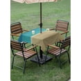 thumbnail image 4 of Outdoor Tablecloths with Umbrella Hole & Zipper, Teal Blue Khaki Ombre 54x54 Inch Square Tablecloths, Modern Abstract Gradient Art Waterproof Table Cloth, Patio/Pool/Picnic Table Covers, 4 of 8