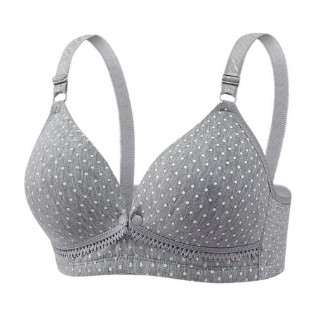 PiGOGI Comfortable Bras for Women Women s Nursing Bra Maternity Sleeping Underwear Large Size Large Cup No Wire Underwear Women Daily Bra Gray