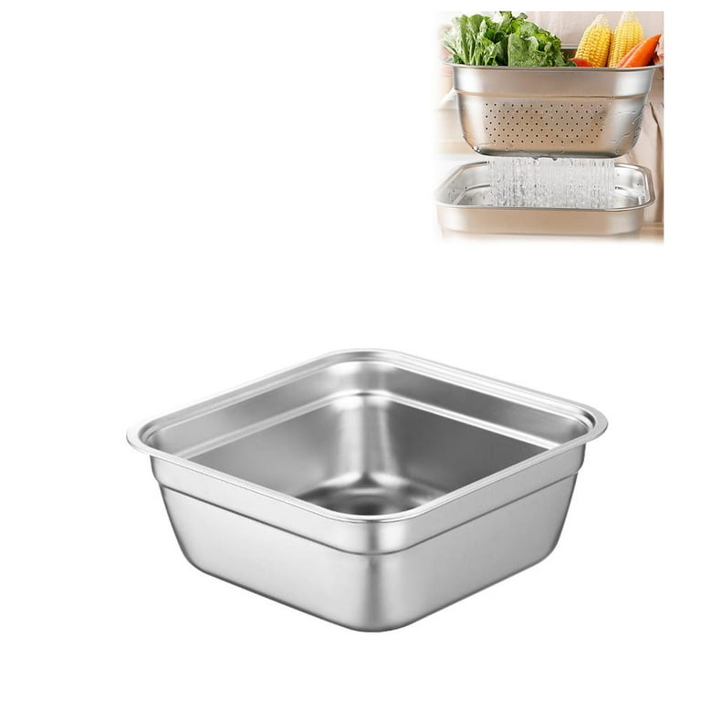 Thickened Stainless Steel Washing Up Bowl Multi Purpose Dish Tub for Sink Fruit Vegetable Washing Basin and Colander Food Strainer Mixing Bowl for Kitchen Washing and Draining J4G3 Walmart