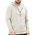 thumbnail image 6 of Mrmaere Men's Hooded Jacket Full-Zip Soft Fabric Comfortable Casual Outerwear for Daily & Leisure Beige L, 6 of 8